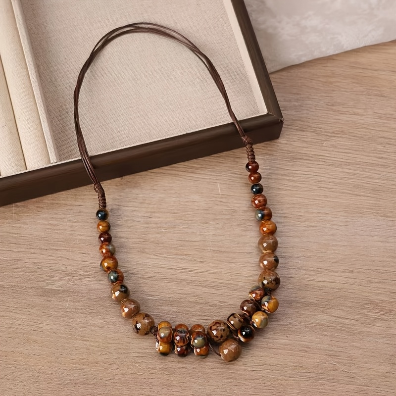 Ceramic Bead Handmade Necklace and Bracelet Set
